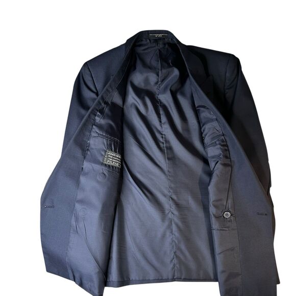Vtg Jones New York Blazer 100% Wool 44R Navy Blue Double Breasted Sport Coat - Picture 6 of 10